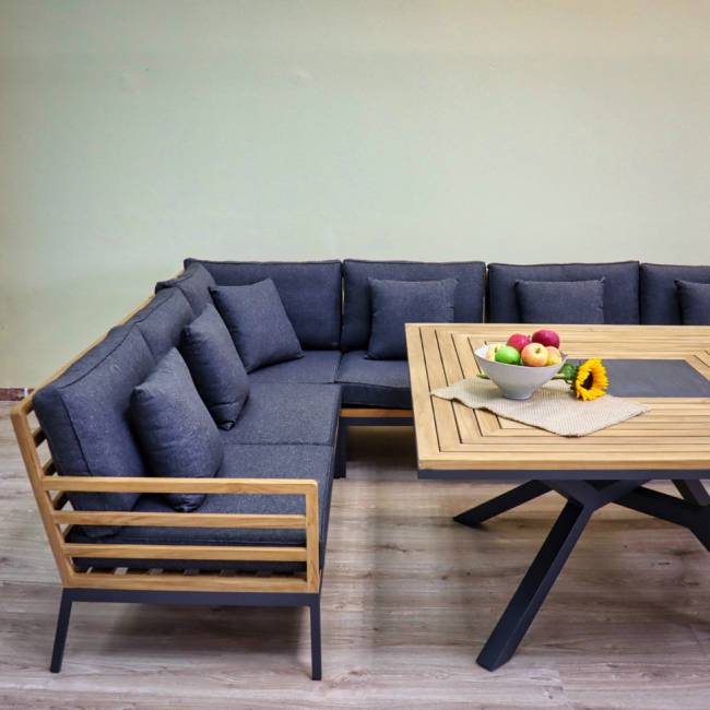 Обеденная группа EGMONT угловая со столом 140х140 Обеденная группа EGMONT угловая со столом 140х140