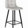 Стул полубарный DOBRIN OLIVIA, черные матовые ножки, светло-серый велюр (108-52)