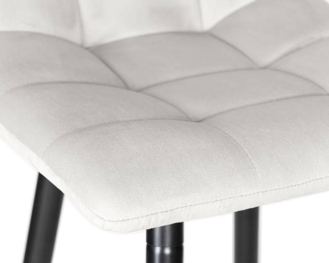 Стул полубарный DOBRIN OLIVIA, черные матовые ножки, светло-серый велюр (108-52)