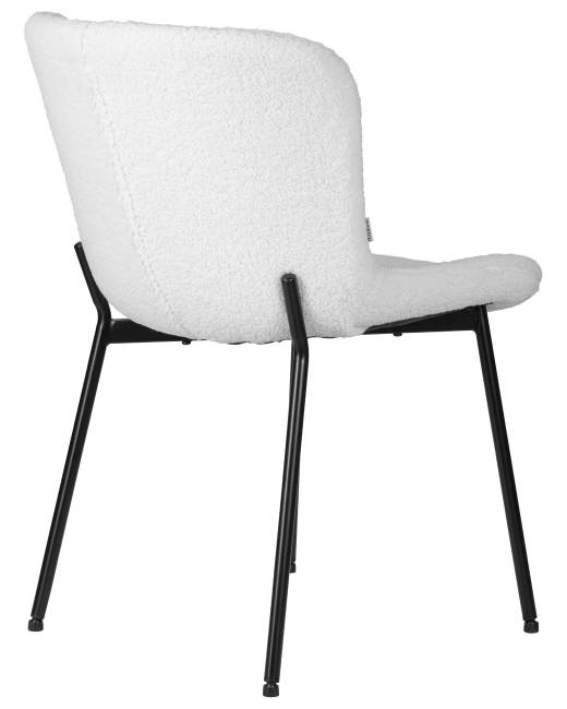 Стул обеденный DOBRIN MILO, черные ножки, белый букле (UF992-01)