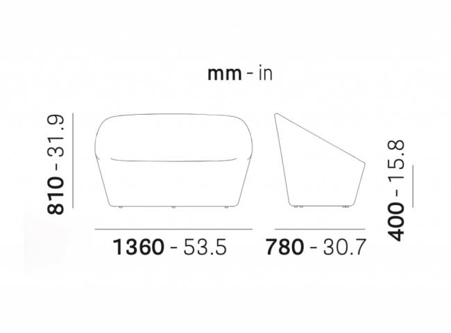 Диван двухместный мягкий Log 1360х780х810 Диван двухместный мягкий Log 1360х780х810
