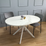 Стол овальный керамический Avilon 130-175*90*76 белый мрамор/белый