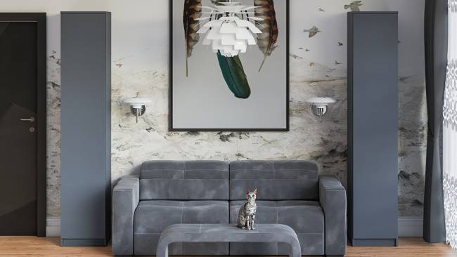 Пенал с дверкой Мори МШ400.1 цвет графит