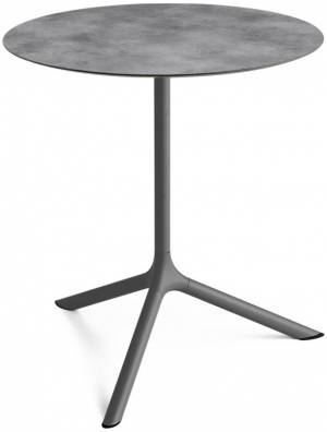 Стол ламинированный обеденный Tripe Maxi антрацит, цементный Ø800х740 мм