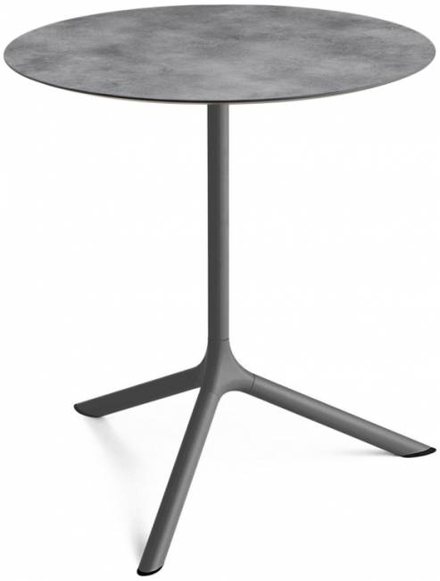 Стол ламинированный обеденный Tripe Maxi антрацит, цементный Ø800х740 мм