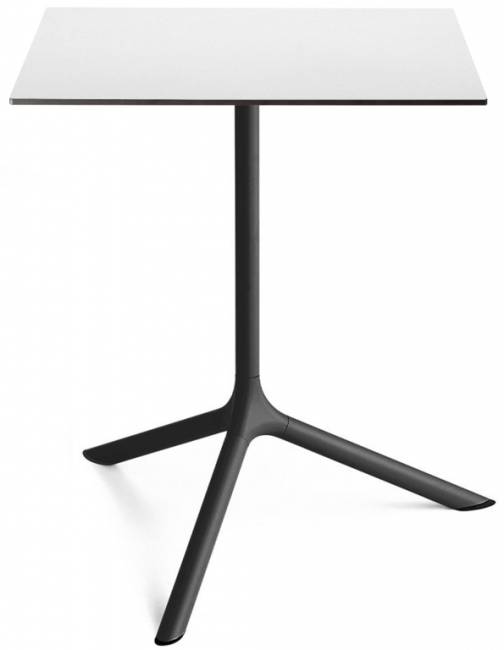 Стол ламинированный обеденный Tripe Maxi черный, белый 700х700х740 мм