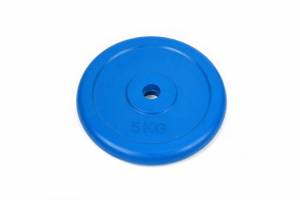 Диск обрезиненный 5кг, "Atlas Sport", металлическая основа, (посад. диаметр 26 мм)