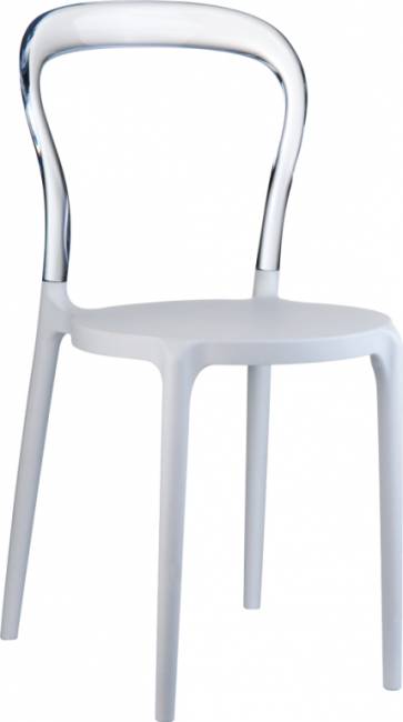 Стул пластиковый Mr Bobo белый, прозрачный 420х500х850 мм