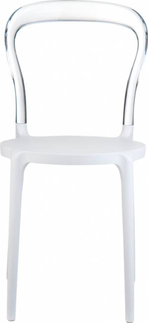 Стул пластиковый Mr Bobo белый, прозрачный 420х500х850 мм