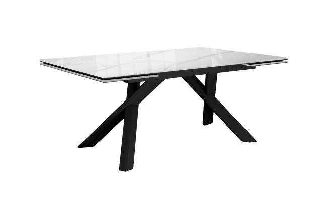 Стол DikLine DKX140 керамика Carrara Gloss (мрамор глянец белый), подстолье черное, опоры черные (2уп.) Стол DikLine DKX140 керамика Carrara Gloss (мрамор глянец белый), подстолье черное, опоры черные (2уп.)