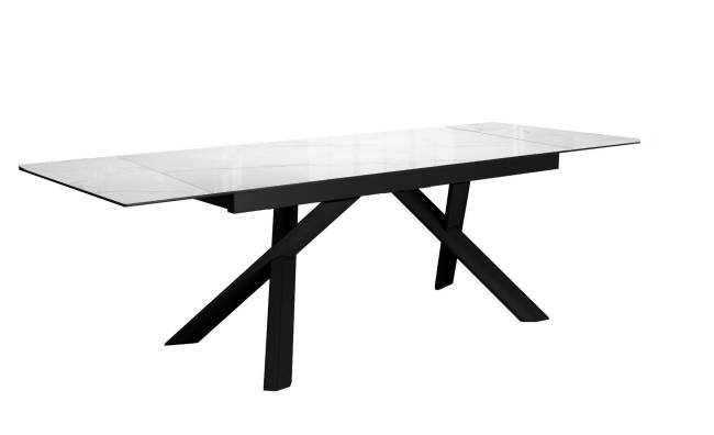 Стол DikLine DKX140 керамика Carrara Gloss (мрамор глянец белый), подстолье черное, опоры черные (2уп.) Стол DikLine DKX140 керамика Carrara Gloss (мрамор глянец белый), подстолье черное, опоры черные (2уп.)