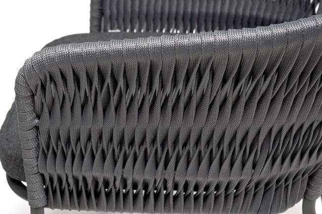 "Диего" обеденная группа на 4 персоны со стульями "Бордо" плетения колос, столешница "серый гранит"