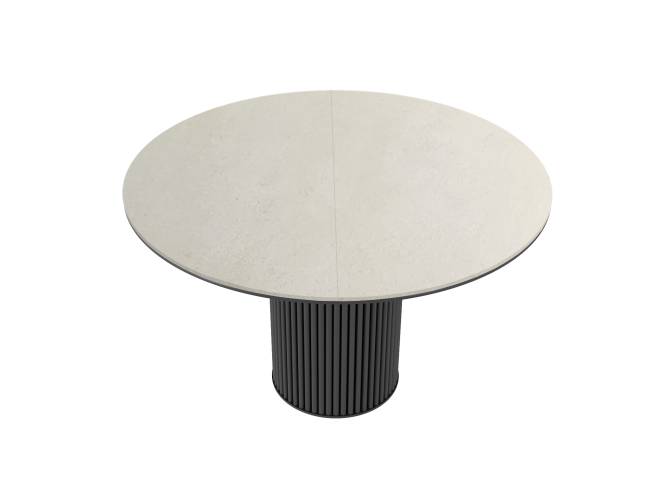 Стол DikLine AKRR120 Керамика Krater Perla (бежевый матовый)/подстолье черное/опоры черные (2 уп.)