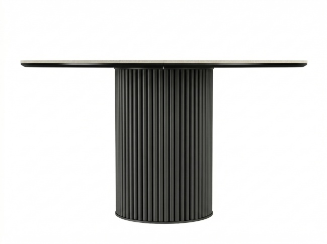 Стол DikLine AKRR120 Керамика Krater Perla (бежевый матовый)/подстолье черное/опоры черные (2 уп.)