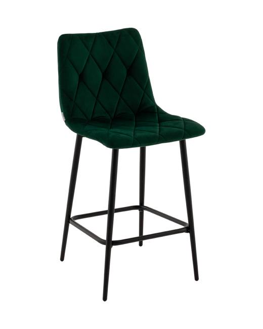 Стул полубарный Одди Diamond велюр темно-зеленый
