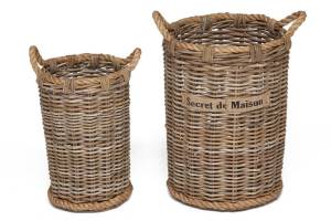 Корзина Secret de Maison Янбе/Yanbe (набор из 2 штук) натуральный ротанг, 31х31х44/39х39х54, натуральный кубу Натуральный Кубу / Natural Kubu натуральный ротанг