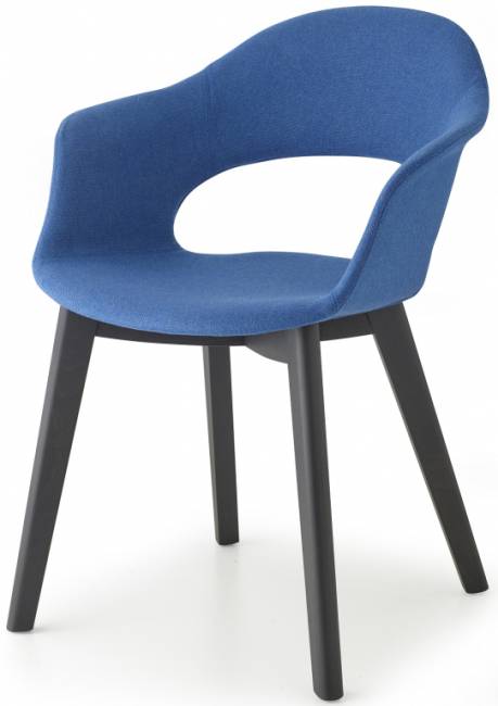 Кресло с обивкой Natural Lady B Pop черный бук, синий 570х600х820 мм