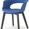 Кресло с обивкой Natural Lady B Pop черный бук, синий 570х600х820 мм