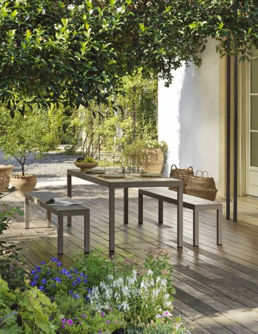 Скамейка металлическая Rio Bench белый 1995х345х475 мм