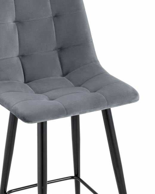 Стул полубарный Джанго велюр тёмно-серый высота сиденья 60 см