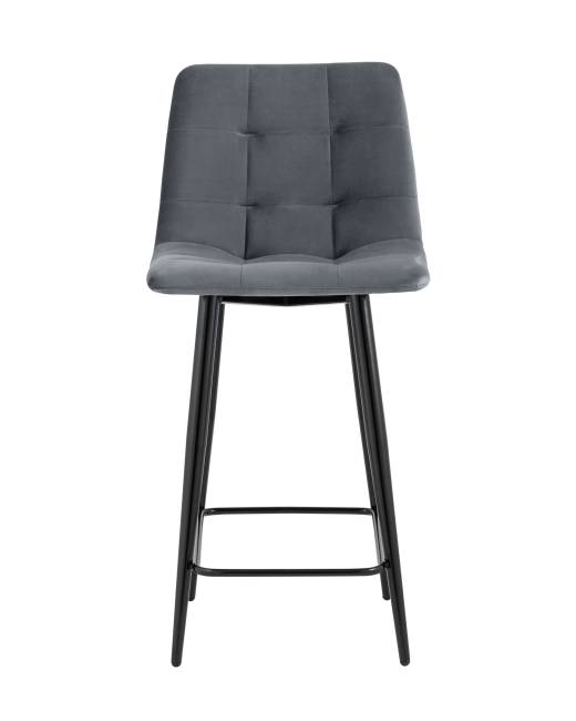 Стул полубарный Джанго велюр тёмно-серый высота сиденья 60 см