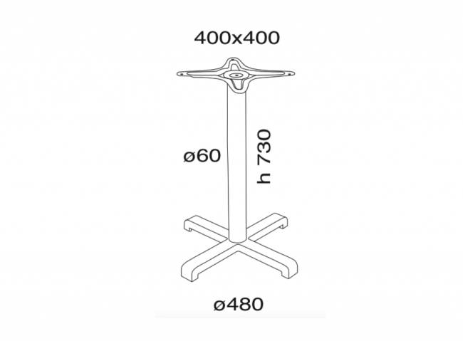 Подстолье металлическое Plus 480х480х730 мм