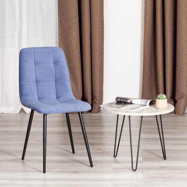 Стул CHILLY MAX Велюр/металл , 45 х 54 х 90 см , серо-голубой/черный (Комплект из 2 шт.) голубой Велюр/металл Стул CHILLY MAX Велюр/металл , 45 х 54 х 90 см , серо-голубой/черный (Комплект из 2 шт.) голубой Велюр/металл