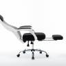 Кресло офисное / 007 Нью / 007 NEW / белый пластик / черная ткань / черная сетка