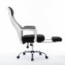 Кресло офисное / 007 Нью / 007 NEW / белый пластик / черная ткань / черная сетка