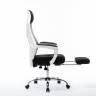 Кресло офисное / 007 Нью / 007 NEW / белый пластик / черная ткань / черная сетка