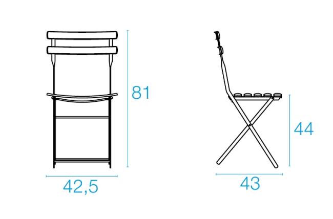 Стул металлический складной Arc en Ciel зеленый 425х430х810 мм