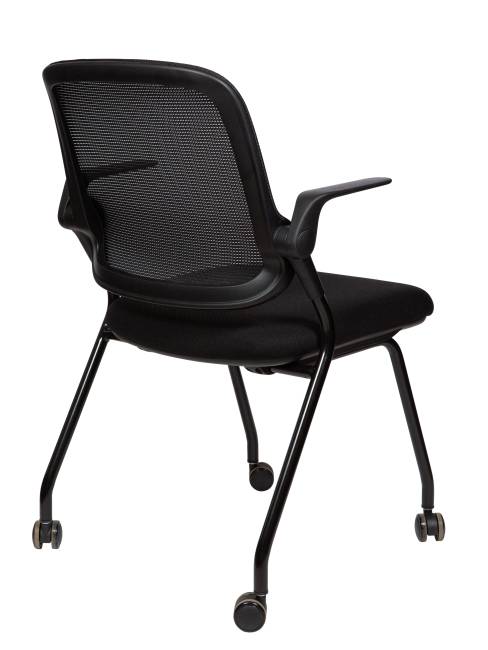 Стул / Cult / черная сетка/черная ткань/черный каркас пластик/ролики