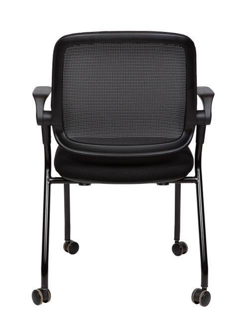 Стул / Cult / черная сетка/черная ткань/черный каркас пластик/ролики