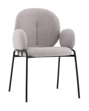 Стул с подлокотниками Моллек букле светло-серый