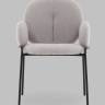 Стул с подлокотниками Моллек букле светло-серый