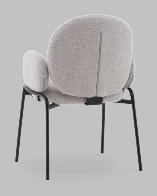 Стул с подлокотниками Моллек букле светло-серый