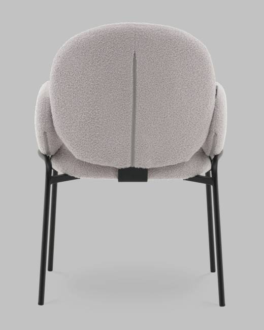 Стул с подлокотниками Моллек букле светло-серый