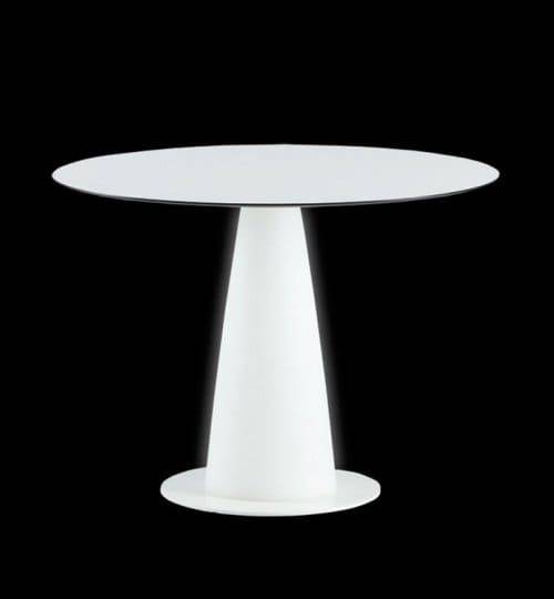 Стол из HPL пластика светящийся Hopla Lighting белый Ø690х720 мм