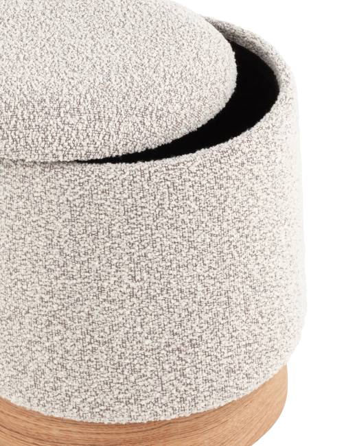 Пуф с ящиком Холли XS букле бежевый