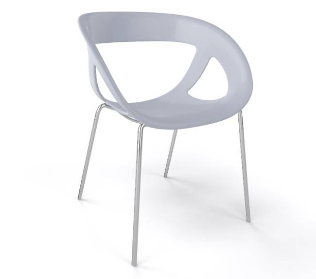 Кресло пластиковое Moema 69 жемчужно-серый 590х540х790 мм