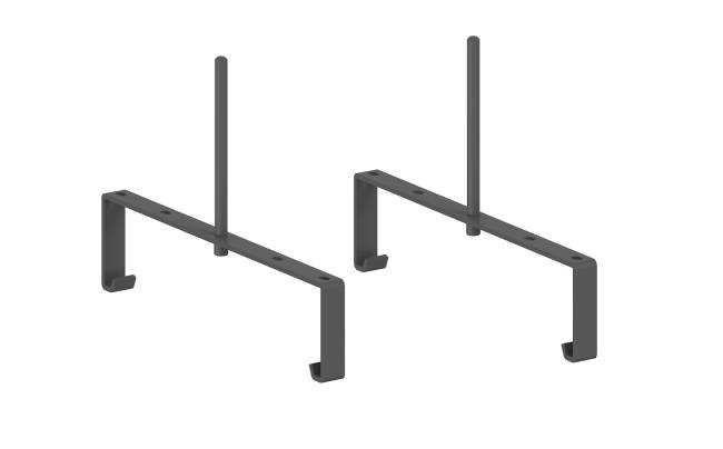 МК.ДКЭ.002.AN / Держатель кабель-канала широкого и экранов (к-т из 2х штук)  / цвет: антрацит; 10 мм;