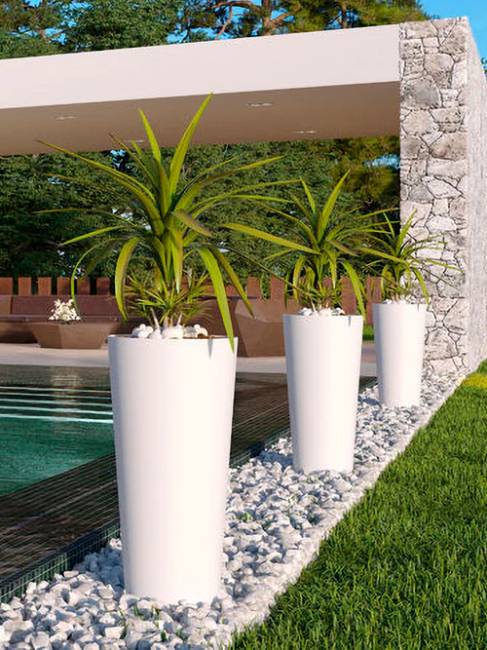 Кашпо пластиковое Tondo 86 вишневый Ø340х860 мм