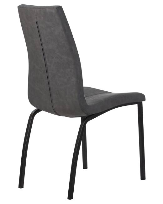 Стул обеденный DOBRIN MARK, черные ножки, серая антрацитовая винтажная экокожа (RU-08)