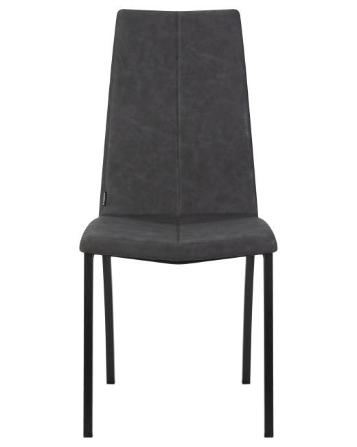Стул обеденный DOBRIN MARK, черные ножки, серая антрацитовая винтажная экокожа (RU-08)