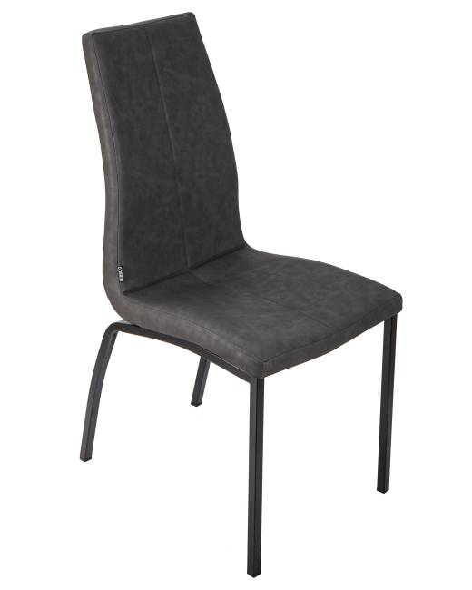 Стул обеденный DOBRIN MARK, черные ножки, серая антрацитовая винтажная экокожа (RU-08)