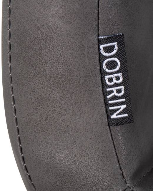 Стул обеденный DOBRIN MARK, черные ножки, серая антрацитовая винтажная экокожа (RU-08)