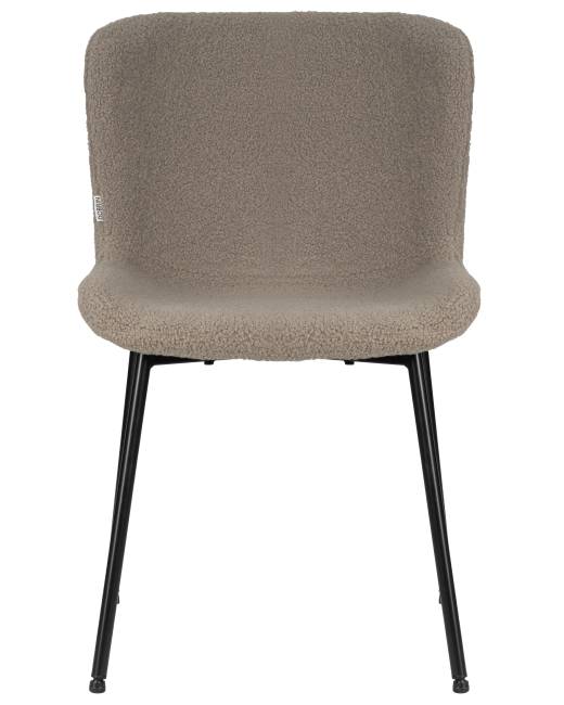 Стул обеденный DOBRIN MILO, черные ножки, бежевый букле (UF992-04)