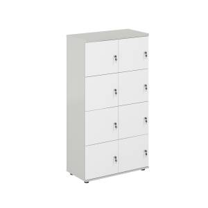 SG.819.SH.WH / Локер 8 ячеек 800х400х1483 / корпус: серый бархат; фасады: белый