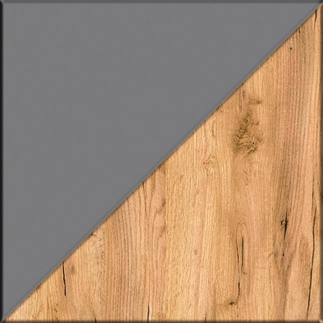 Обувница с вешалкой для верхней одежды с полкой Октава цвет серый графит/дуб крафт золотой