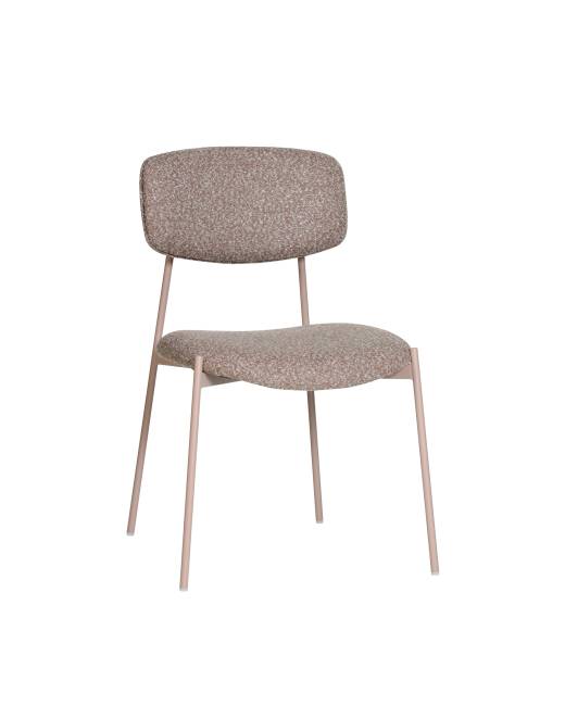 Стул Doe без подлокотников коричневый бежевые ножки